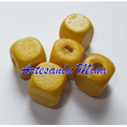 Cubo madera 10 x 9 mm amarillo