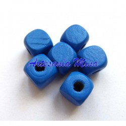 Cubo madera azul 10 x 9 mm