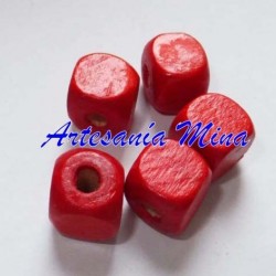 Cubo madera rojo 10 x 9 mm