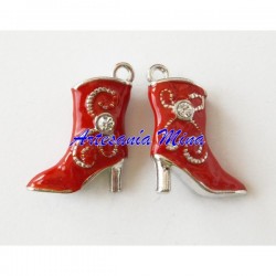 Colgante enamel bota roja