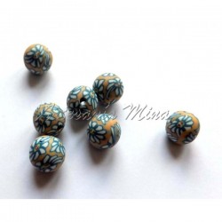 Bola 10 mm azul/beige...