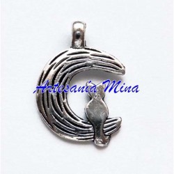 Colgante luna/gato 25 x 18 mm