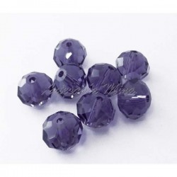 Cuenta cristal morado 10 mm