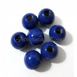 Bola madera 8 mm. azul oscuro