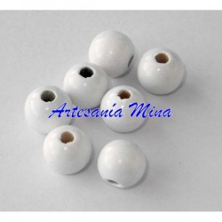 Bola de madera 8 mm blanca