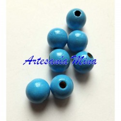 Bola de madera 8 mm azul