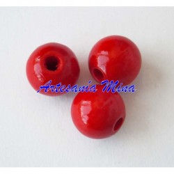 Bola de madera 8 mm roja