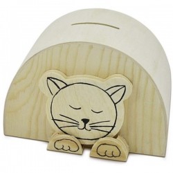 Hucha de madera gato 11,5 x...