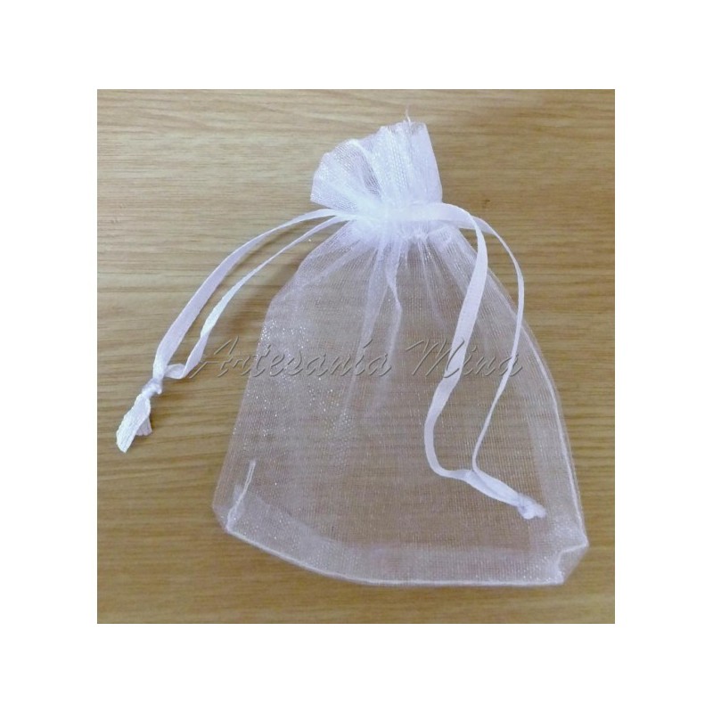 Bolsita organza blanca 7 x 9 aprox