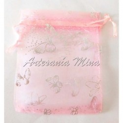 Bolsa organza rosa con...