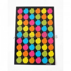 5 láminas stickers manzana...