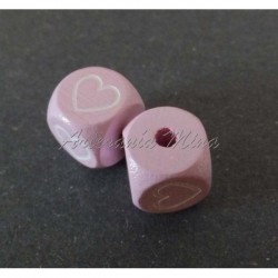 Cubo rosa 10 x 10 mm madera...