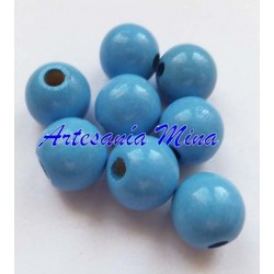 Bola madera 10 mm azul