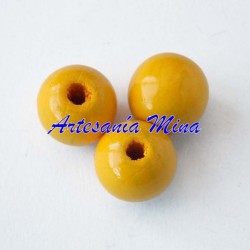 Bola madera 10 mm amarillo