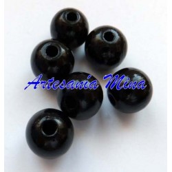 Bola de madera 10 mm negra