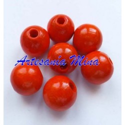 Bola de madera 10 mm naranja