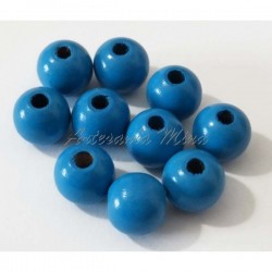 Bola de madera 10 mm azul...