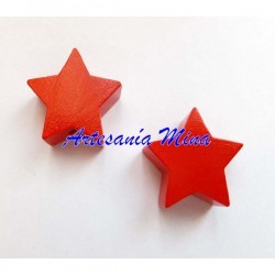 Estrella de madera roja...