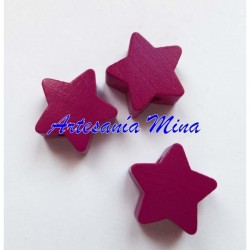 Estrella de madera fucsia...