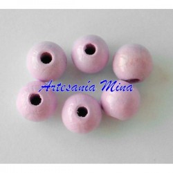 Bolas de madera 10 mm rosa...