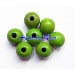 Bolas de madera 10 mm verde...