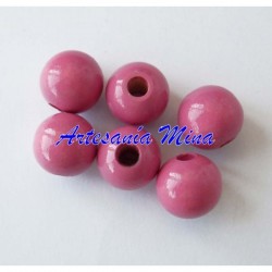 Bolas de madera 10 mm rosa...