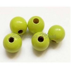 Bolas de madera 10 mm verde...