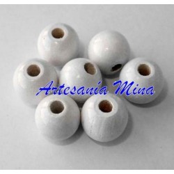 Bolas de madera 8 mm blanco...