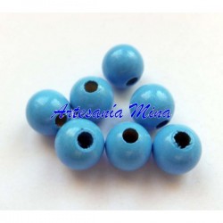 Bolas de madera 8 mm azul...