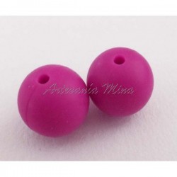 Bola de silicona 15 mm fucsia