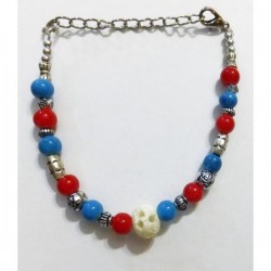 Pulsera azul/rojo/blanco