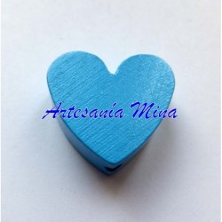 Corazón de madera azul...