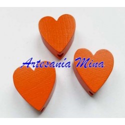 Corazón de madera mandarina...