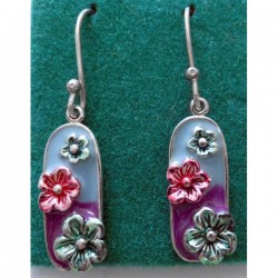 Pendientes flores esmaltados