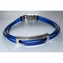 Pulsera caucho azul