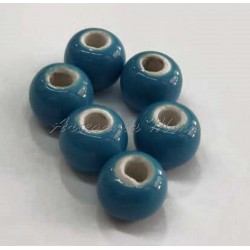 Cuenta cerámica 10 mm azul