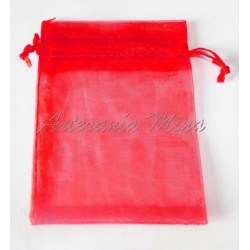 Bolsa organza color rojo 12...