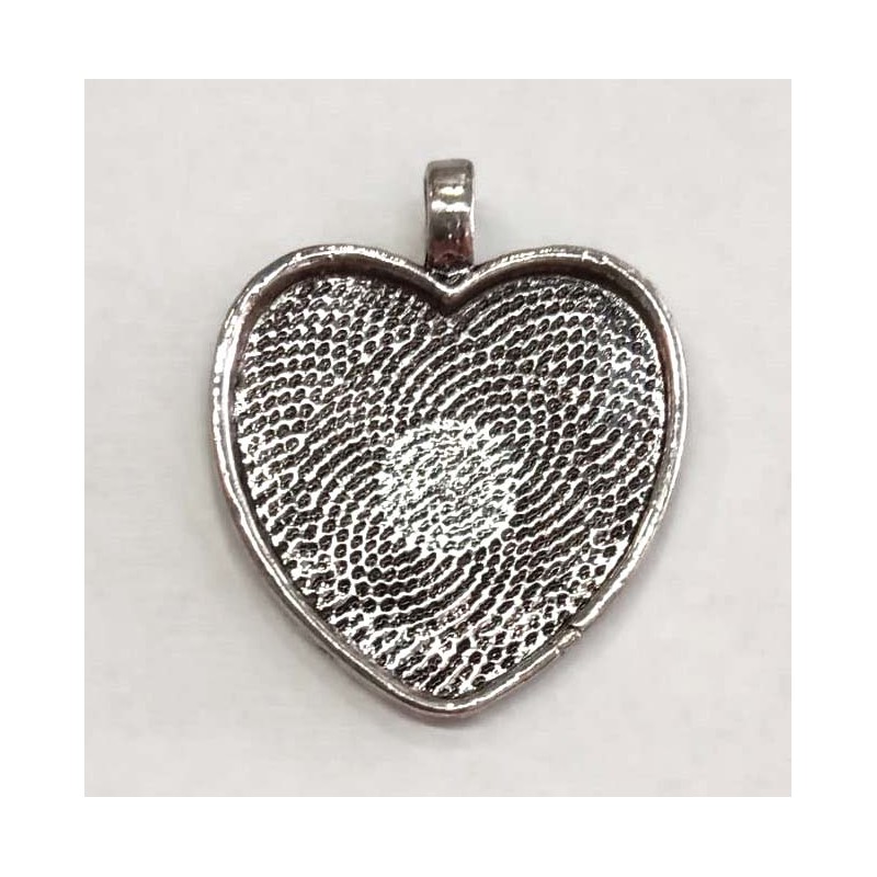 Camafeo corazón plata antigua 33 x 28