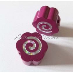 Flor madera 19 mm fucsia...