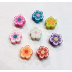 Cuenta flor fimo 10 x 5 mm...