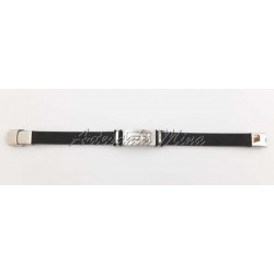 Pulsera Cruz caucho acero