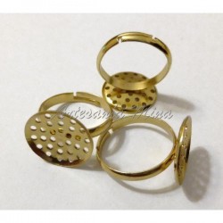 Anillo 18 mm. ajustable dorado