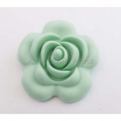 Flor de silicona 40 mm menta